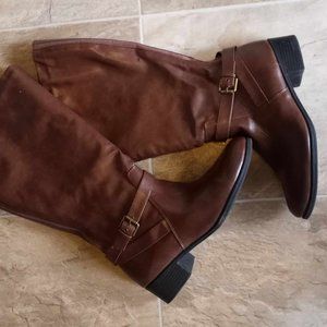 Brown riding boots